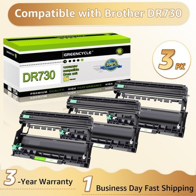 3PK DR730 Drum Unit Compatible for Brother HL-L2390DW HL-L2395DW Printers