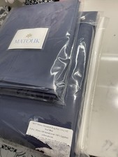 665 Matouk Italy NWT 3pc King Flat Cases 600TC Percale Milano Steel Blue