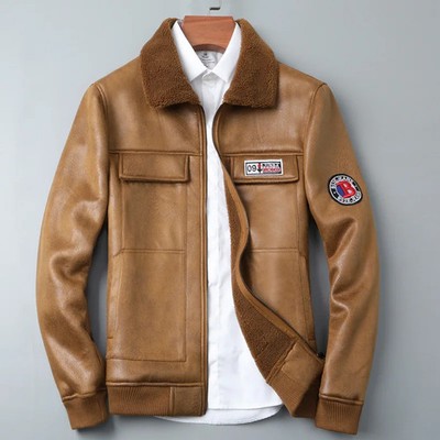 New Winter Men Casual Fur Integrated Jackets New Fashion Male Slim Fit Motorcycl