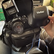 Vivitar V3800N 35mm SLR Film Camera with 50mm Lens 2 Cases And 3 Film