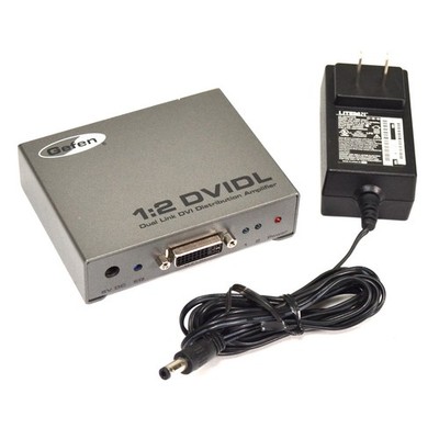 Gefen EXT-DVI-142DL 1:2 DVIDL Dual Link DVI Distribution Amplifier TESTED w/ PSU