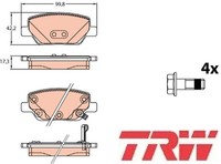 TRW GDB2156 Bremsbelagsatz FüR Scheibenbremse Bremsbelagsatz BremsbeläGe