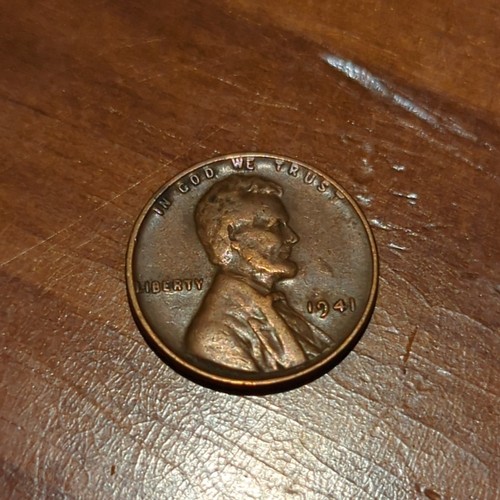 1941 Lincoln Wheat Penny-No Mint Mark-NO L