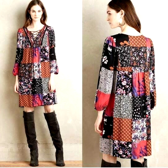 ANTHROPOLOGIE Dress Patchwork Practical Magic One… - image 3
