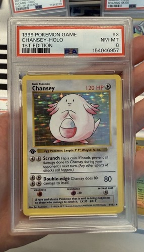 Chansey (1st Edition) graded PSA 8 for sale on eBay
