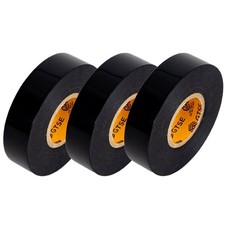 Black PVC Electrical Insulation Vinyl Tape -  in x 66ft - Triple Pack - 3 Ro...
