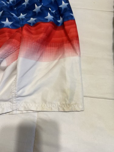 2 PAIR Of Armour Boys Swim Trunks Blk/Grn And America Youth Large - Picture 3 of 3