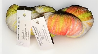 Filzwerkstatt im Haus 16 Hand Dyed Sock Yarn 100g 420m Superwash Wool Polyamide