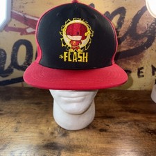The Flash Flat Bill Six Flags Baseball Cap In Excellent Shape Adjustible