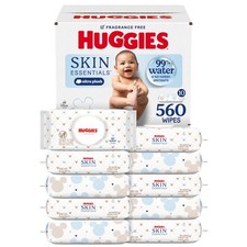 Huggies Skin Essentials Baby Wipes, 99 Water, 10 Packs, 560 Wipes