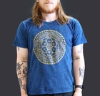 Stone Washed Cotton T-Shirt - Chakra - Dark Blue - S/M/L/XL - Brand New