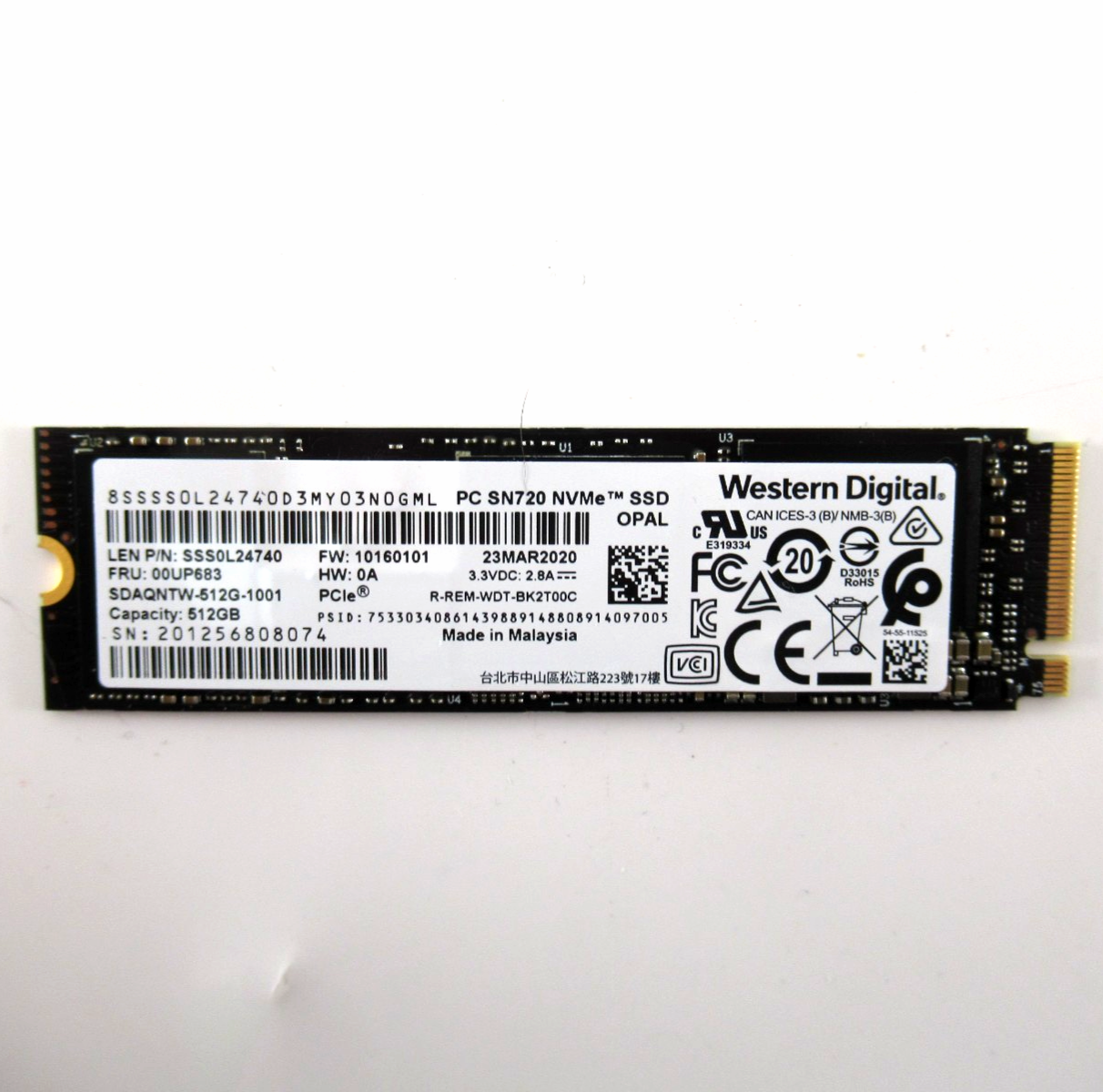 512GB M.2 2280 PCIe 3.0 x4 NVMe OPAL SSD - 00UP683