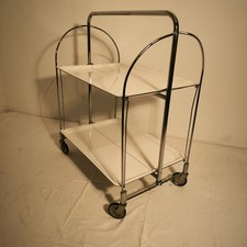 Servierwagen Bremshey Vintage Dinett weiße Flächen chrom Gestell