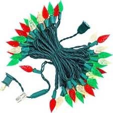 BOHON Red White and Green Christmas Lights 25ft 50 LEDs, 