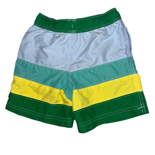 Hanna Andersson Boys' Swim Trunks, Blue & Green Colorblock, Size 4 - Picture 4 of 4
