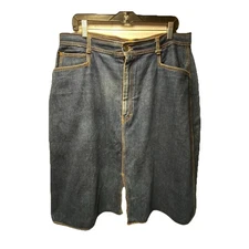 Vintage Gitano Blue Denim Jean Skirt SIZE 36 Dark Wash