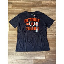 Majestic Detroit Tigers Navy Orange Baseball T Shirt Mens Large New in Package