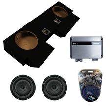 Kicker 43CVT104 Sub + Memphis VIV1500.1V2 Amp + ASC Dual 10" Subwoofer Box Combo