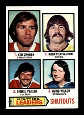 1977 Topps #8 Ken Dryden/Rogie Vachon/Bernie Parent/Dunc Wilson League Leader NM
