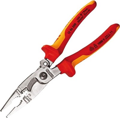 Knipex 1396200 Pliers for Electrical Installation VDE-tested with opening spring