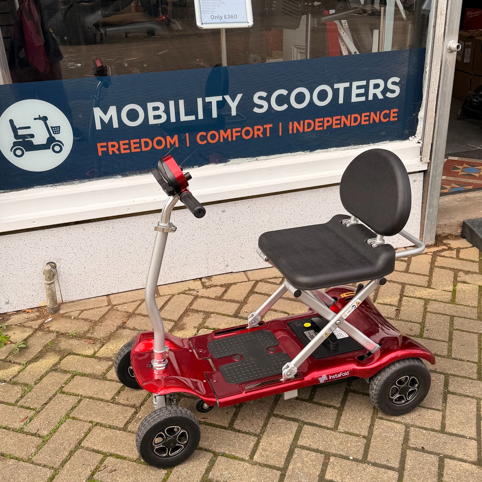 Livewell Instafold Folding Mobility Scooter Remote Fold Charger Included Red photo 5