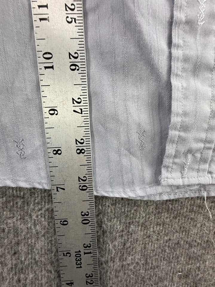 Camisa de vestir Yves Saint Laurent para hombre 15 32-33 azul manga larga abotonada Foto 3 de 4