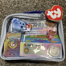 Vintage Ty Beanie Babies Official Club Platinum Membership Kit Bear Coin Cards