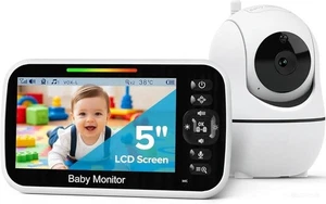 GoodBaby 5" Baby Monitor with Camera and Audio, No WiFi Secure Camera, 30-Hour