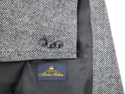 VTG Brooks Brothers Sport Coat Mens 48L Scottish donegal tweed Wool Herringbone