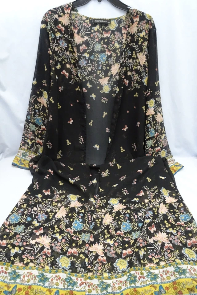 Plumero largo de playa Zanzea floral transparente LS para mujer Plus XXL Foto 3 de 4