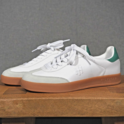 Tommy Hilfiger Sarhli Lace Up Sneakers Shoes White Green Womens Size 7.5 M