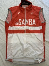 Men’s Castelli Cycling Zip Up Size Large Red Lightweight Reflective inGAMBA Race