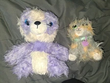MOOSE TOYS 2019 Lot of 2 Purple Sparkle Scruff A Luvs PANDA Bear 9" and Dog 