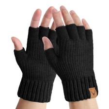 Guantes sin dedos Guantes t rmicos de invierno Guantes c lidos punto medio dedo