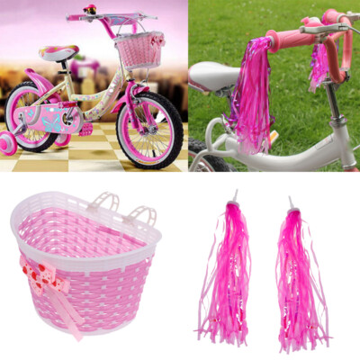Kinder Fahrrad Lenker Korb mit 1 Paar Streamer - Rosa Fahrrad Zubehr |  eBay.de