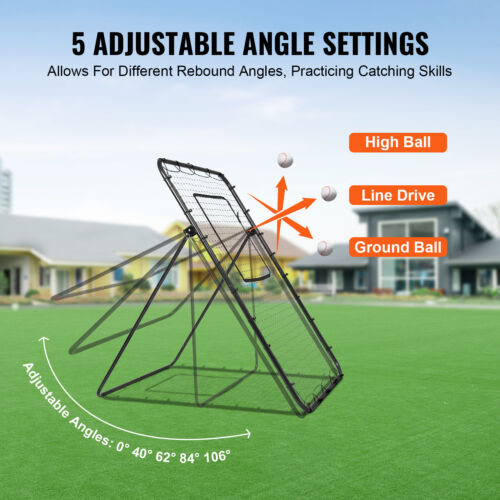 Baseball And Softball Rebounder Net 4x6 Ft PitchBack Adjustable Angles - Picture 3 of 12