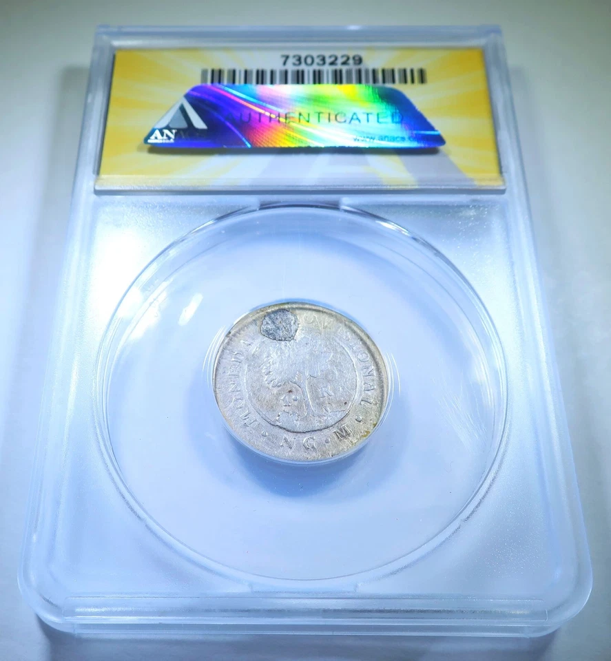 ANACS 1829 NG-M Guatemala Silver 1 Reales ("4 Known; Rare") Provisional Coin - Image 2 of 2