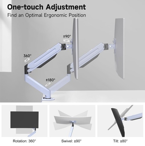 Gas Spring Monitor Mount Fully Adjustable Fits 17-32inch Weight up to 22lbs - 第 3/8 張圖片