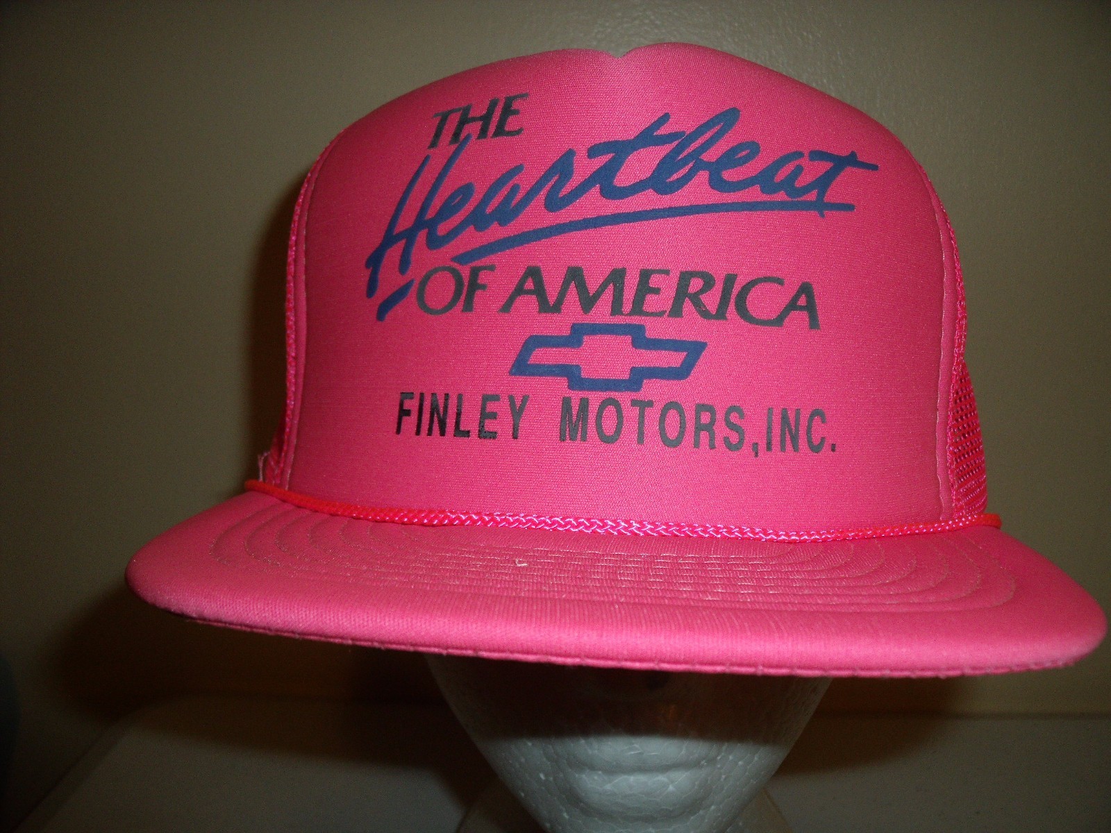Vintage FINLEY MOTORS North Dakota MESH SNAPBACK Baseball Cap Trucker Hat Lid Z