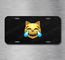 Laughing Cat Kitten Kitty Gato Emoji Funny JDM License Plate Front Auto Tag