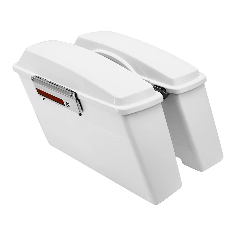 Alforjas duras blancas aptas para Harley Touring Electra Road Glide King 1994-2013 Foto 3 de 4