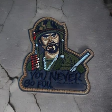 Tropic Thunder YOU NEVER GO FULL Tactical Downey American Hook Loop Morale Patch
