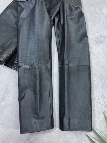 Vintage 90s Versace Jeans Couture Leather Jacket Distressed Design Women size M - Picture 13 of 24