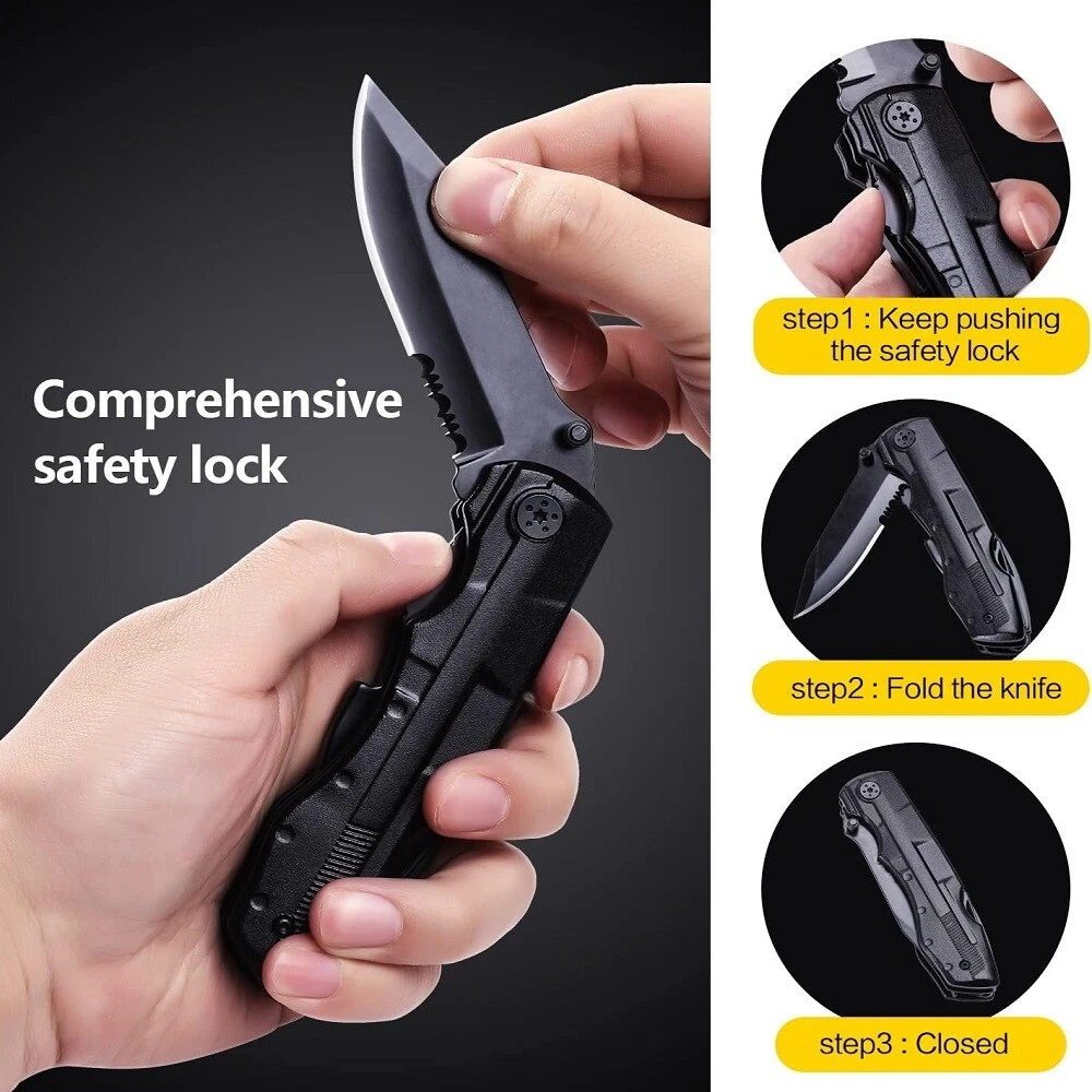 Multi Tool Knife 18-in-1 Outdoor Survival Compact Folding Pocket Pliers w/ Bits