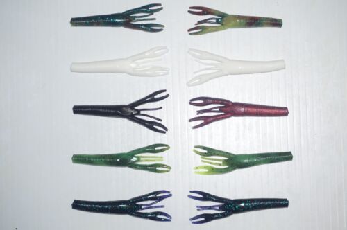 75 - 3" Tiki-Grass craw pêche en plastique écrevisses par vers vagues - plusieurs couleurs - Photo 1/13
