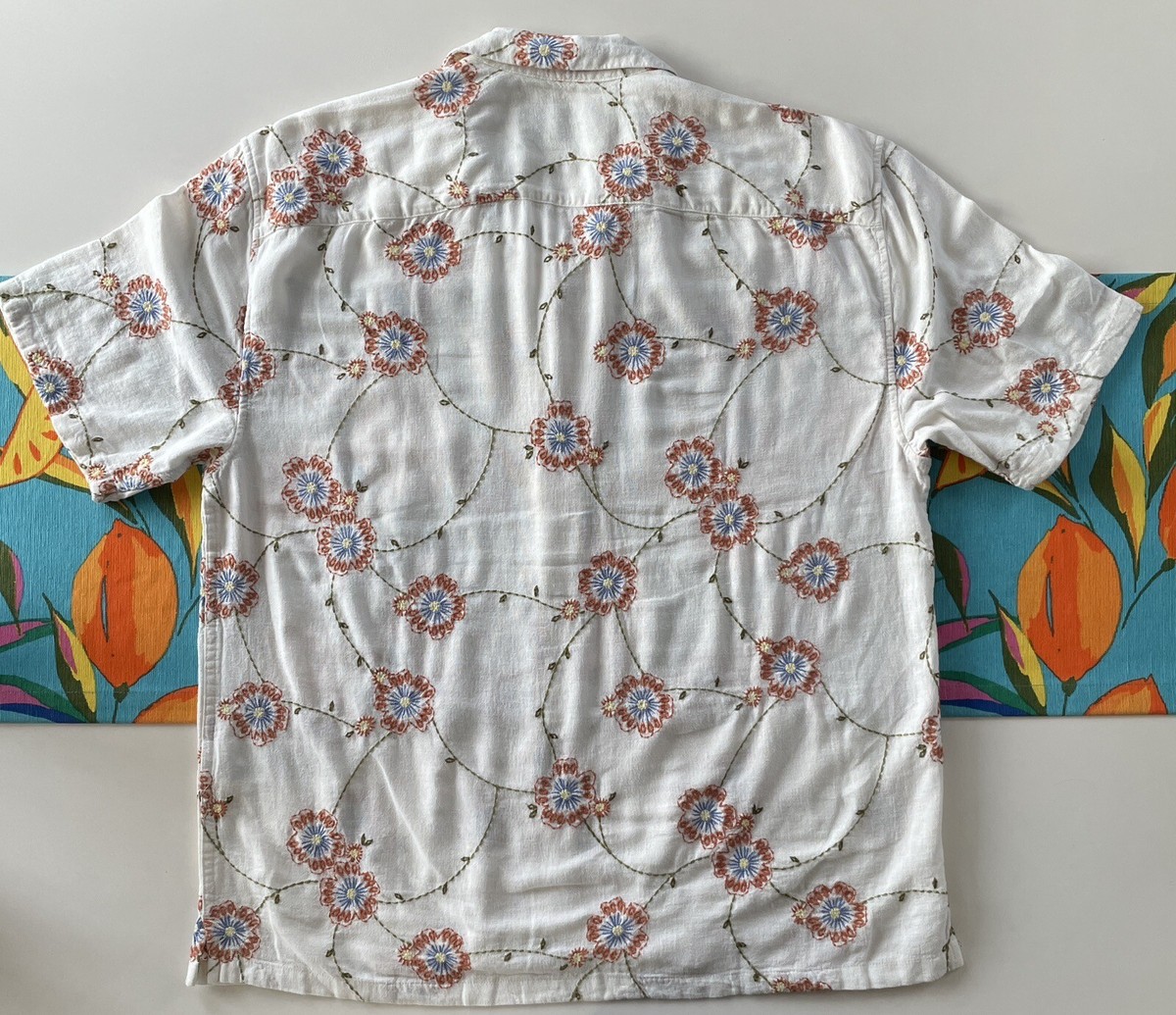 Abercrombie & Fitch The A&F Summer Linen Blend Embroidered Size L 