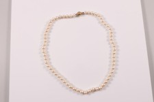 Perlencollier Gold 585 echte Christ Perlen Collier weiß 44cm lang