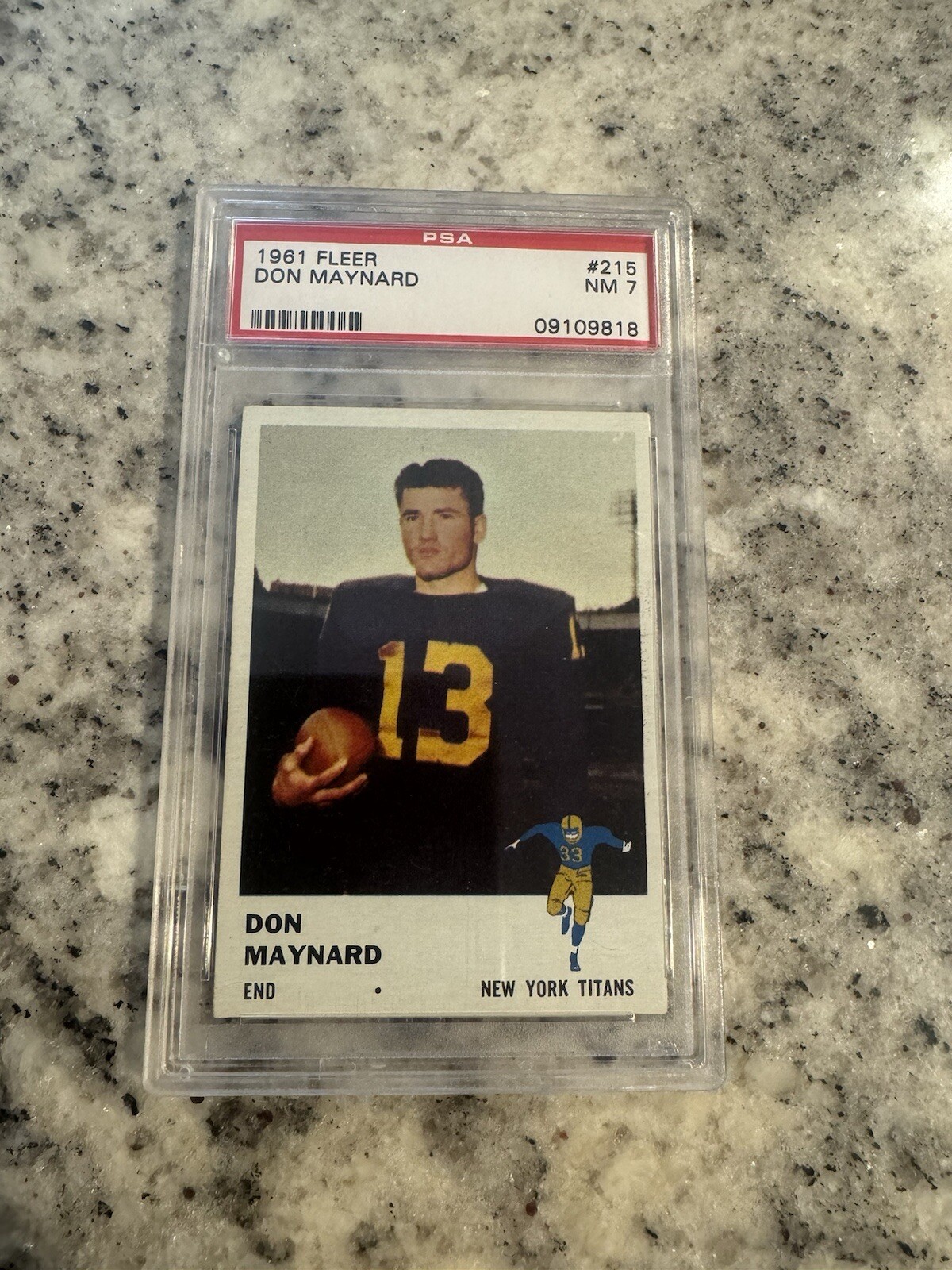 PSA 7 NM 1961 FLEER DON MAYNARD #150 HOF RC CENTERED!! HIGH GRADE!!