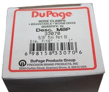 Dupage M8P Micro Seal Clamp Diameter 7/16 - 1"   5/16 band Box of 10 33070