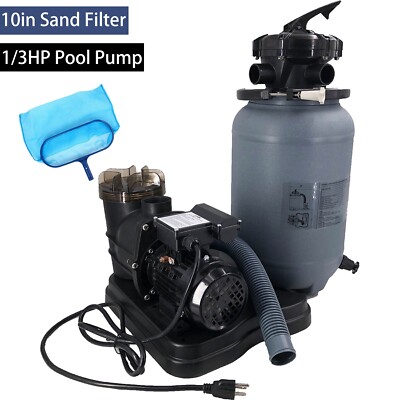2400GPH 10in Sand Filter Above Ground 1/3HP Swimming Pool Pump intex compatible